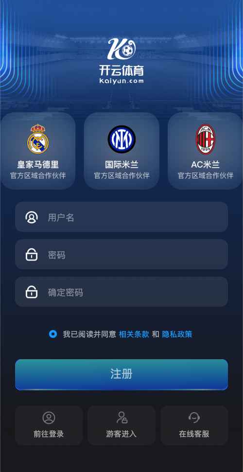 开云体育注册界面示例